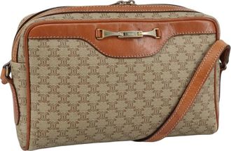 Celine Macadam Beige Canvas Shoulder Bag (Pre-Owned)