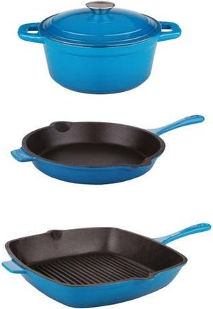 Berghoff Neo Set of 4 Cast Iron Grill Set in Blue at Nordstrom Rack