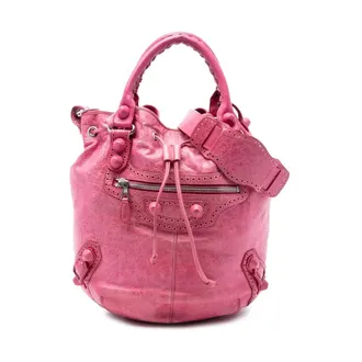 Balenciaga Pre-owned Bucket Bags, female, Pink, Size: ONE SIZE Pre-owned Leather Satchel Bag