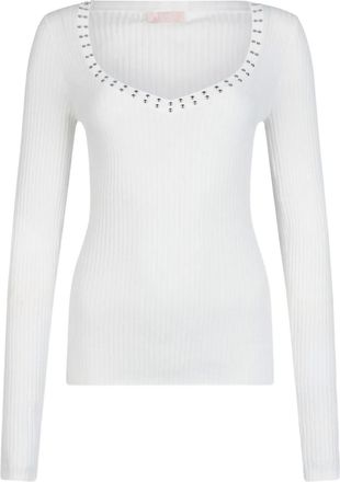 Liu Jo Top met V-hals en studs - Wit