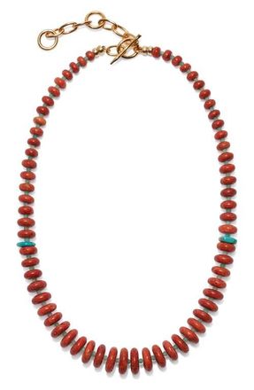 Lizzie Fortunato Paros Beaded Toggle Necklace in Red at Nordstrom