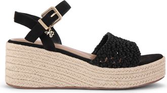 Kurt Geiger Womens Rhoda Flatform Sandals - Black Fabric - Size UK 7