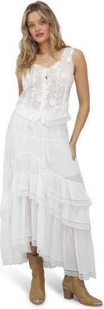 Belle & Bloom Wanderlace Ruffle Skirt in White at Nordstrom, Size X-Small