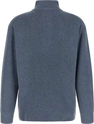 J.W.Anderson Ribbed Wool-Cotton Blend Sweater - Blue