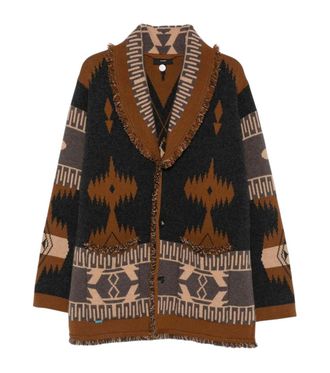 Alanui Brown Shawl Lapel Cardigan