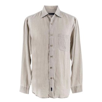 Ermenegildo Zegna Zegna Sport Light Grey Linen Button Up Size M