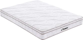 Vente-Unique Materasso matrimoniale francese a molle 3 zone e memory foam 140 x 200 cm - WOLKENTANZ di YSM&Eacute;E