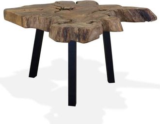 vidaXL Tavolino da Salotto in Legno di Teak Autentico 80x70x38 cm