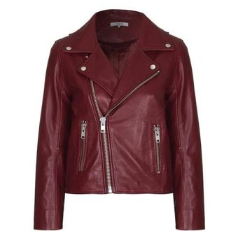 Seventy Passion Biker Jacket - Dames - Leren en Su&egrave;de Jassen - Rood - XS - Leer - Jassen
