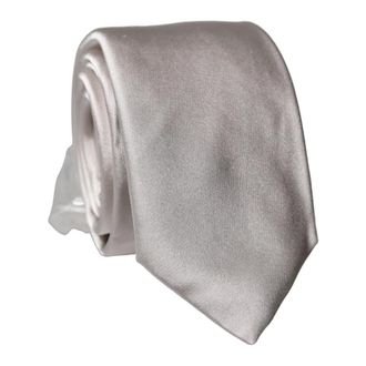 Dolce & Gabbana Ties, male, Gray, Size: ONE SIZE Silk Satin Wide Adjustable Necktie