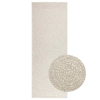 Berkfield Home Rug ZIZUR Cream 80x200 cm Jute Look Indoor & Outdoor | Size: Medium