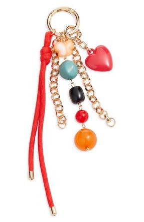 Chelsea28 Heart Beaded Bag Charm in Red Multi- Gold at Nordstrom
