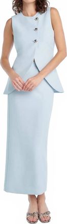 Favorite Daughter Rachel Midi Skirt In Sky Blue