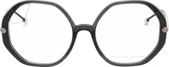 Philipp Plein Round Acetate Eyeglasses - Black