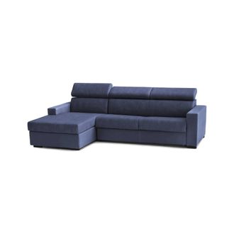 Dmora Sof&aacute; Fijo Viviana, Sof&aacute; De Esquina, 100% Made In Italy, Sof&aacute; De Sal&oacute;n Con Chaise Longue, En Tela Acolchada - Pen&iacute;nsula Contenedor Izquierda, Con Repos