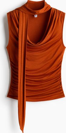 H&M Top mit Schalkragen - Dunkelorange