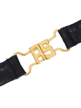 Amir Slama logo-plaque leather belt - women - Metal/Leather - One Size - Black
