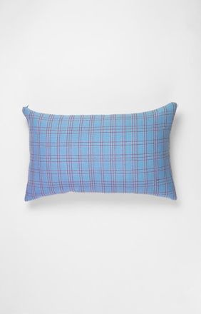 Archive New York Chiapas Plaid Handwoven Cotton Lumbar Throw Pillow in Light Blue Plaid at Nordstrom, Size 12X20