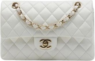 Chanel Pre-owned Vintage Double Flap Shoulder Bag - Dames - Vintage Schoudertas - Wit - ONE Size - Leer - Vintage