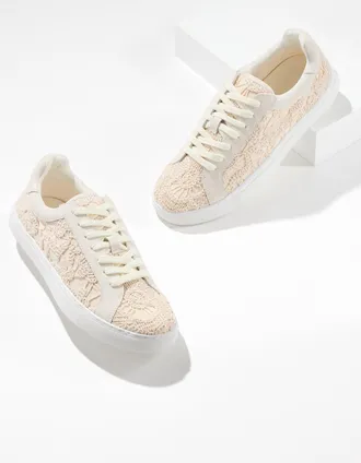 Talbots Aubrey Crochet Lace Sneakers - Ivory - 10 1/2 M Talbots