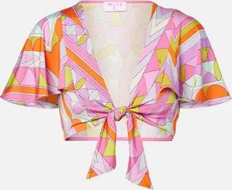 Pucci Angoli jersey satin crop top