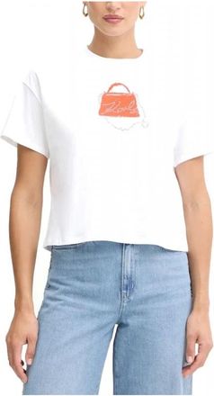Karl Lagerfeld B1W17026 T-shirt - Dames - T-shirts - Wit - M - Tops