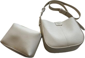 Generic Mini Bucket Bags for Women, Trendy Vegan Leather Small Crossbody Purse with Removable Straps Top Handle Shoulder Straps (Creamy White)