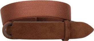 Orciani Nobuckle Suede Riem - Heren - Riemen - Bruin - ONE Size - Leer - Accessoires
