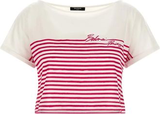 Balmain T-shirt Marini&egrave;re a righe - Bianco