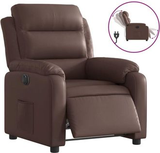 vidaXL Vidaxl - Sillón reclinable eléctrico de cuero sintético marrón