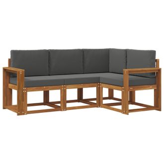vidaXL Conjunto De Sof&aacute;s De Exterior 4 Pcs Natural Y Antracita Vidaxl