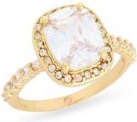 Nordstrom Rack Cushion Cut Cubic Zirconia Halo Ring in Clear- Gold at Nordstrom Rack, Size 7