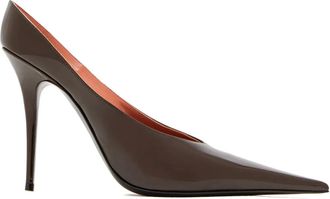 Amina Muaddi 105 mm Anok pumps met puntige neus - Bruin