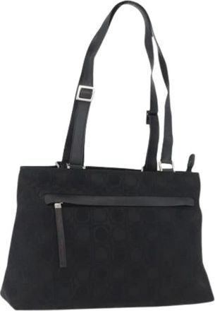 Ferragamo Pre-owned Tote Bags, female, Black, Size: ONE SIZE Pre-owned Canvas Tote Bag