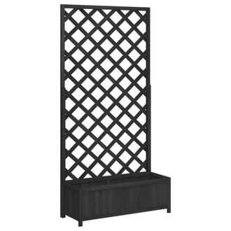 vidaXL Vidaxl - Jardinera Con Enrejado Madera Maciza De Abeto Negro