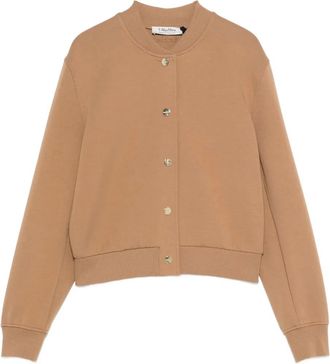Max Mara Barbara jersey jack met knoopsluiting - Bruin