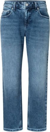 Mac Jeans Womens Denim Straight Jeans In Dark Blue