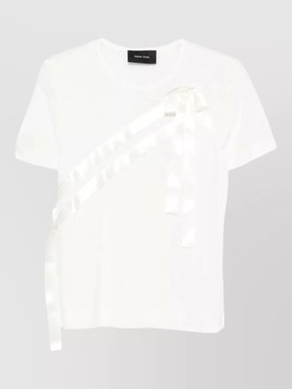 Simone Rocha ribbon sash satin short sleeve top