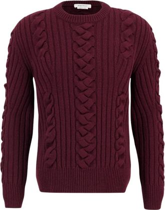 Alexander McQueen Cashmere Kabel Gebreide Trui - Heren - Cashmere truien - Rood - S - Kasjmier - Truien & Vesten