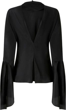 Pinko Pinko, Tops, Dames, Zwart, XS, Acetaat Casual Shirt in Roze