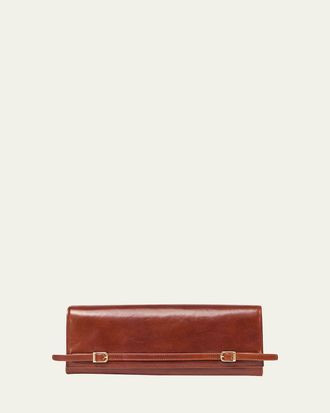 SIMKHAI River East-West Leather Clutch Bag