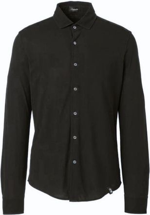 Drumohr Katoenen Shirt - Heren - Casual Overhemden - Zwart - XL - Katoen - Overhemden