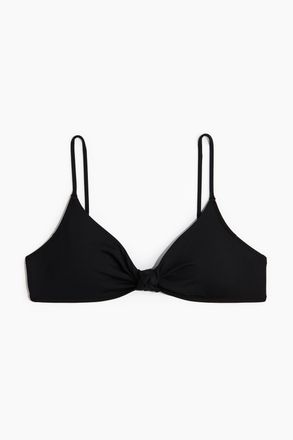 H&M Wattiertes Bikinitop mit Knotendetail - Schwarz