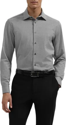 Bugatchi James OoohCotton Performance Long Sleeve Button-Up Shirt in White at Nordstrom, Size Xxx-Large