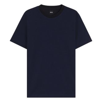 HUGO BOSS Heren T-shirt met geribde kraag van C-Thompson (Donkerblauw)