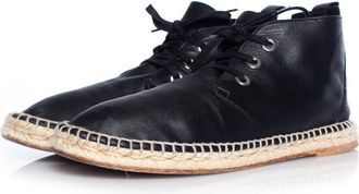 Balenciaga Balenciaga leren espadrille met vetersluiting