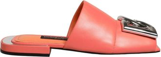 Dolce & Gabbana Flats Sandalen - Dames - Sandalen - Oranje - 35 EU - Leer - Schoenen