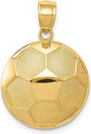 Diamond2Deal 14k Yellow Gold Domed Soccer Ball Pendant
