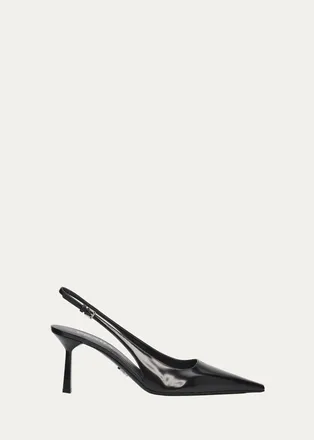 Prada 75mm Patent Leather Slingback Pumps