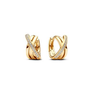 Pandora Crossover Pave Hoop Earrings